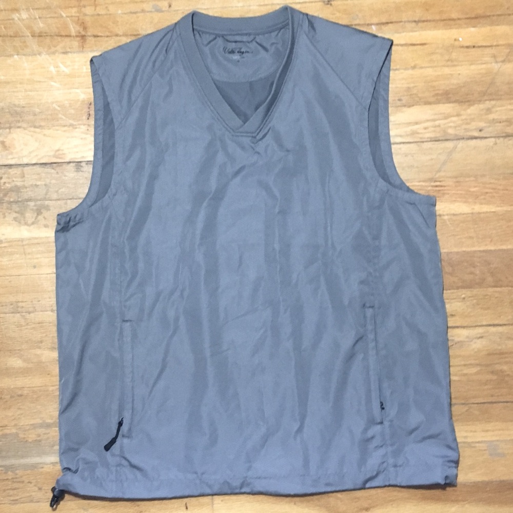 Walter Hagen Gray Windbreaker Golf Vest w/ Pockets